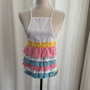 Kids Colorful Ruffled Apron - homemade